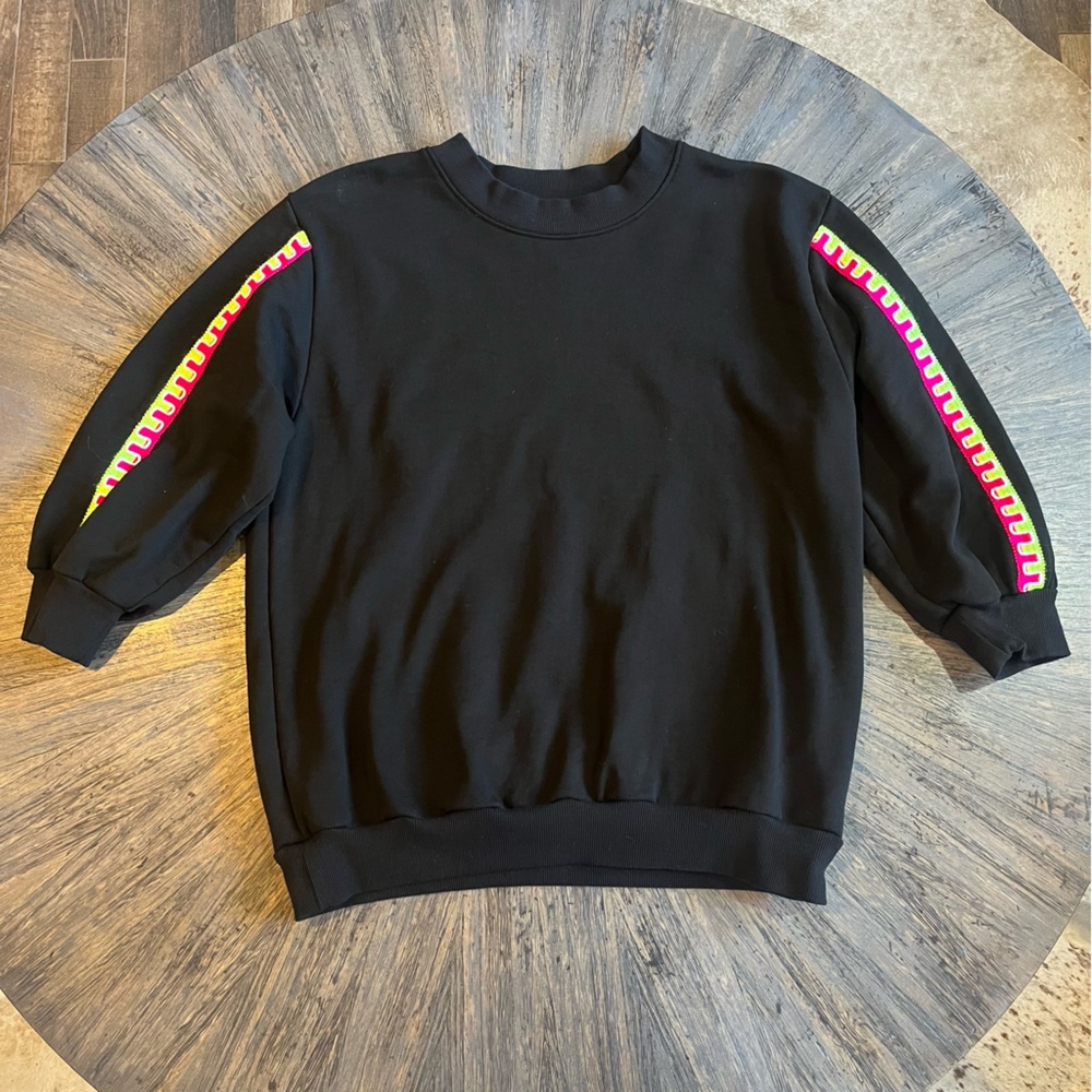 PITUSA Black‎ Cropped Sleeve Sweatshirt – Size Medium - Picture 4 of 9